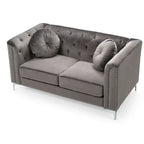 Velvet Button-Tufted Pompano Loveseat - image 5