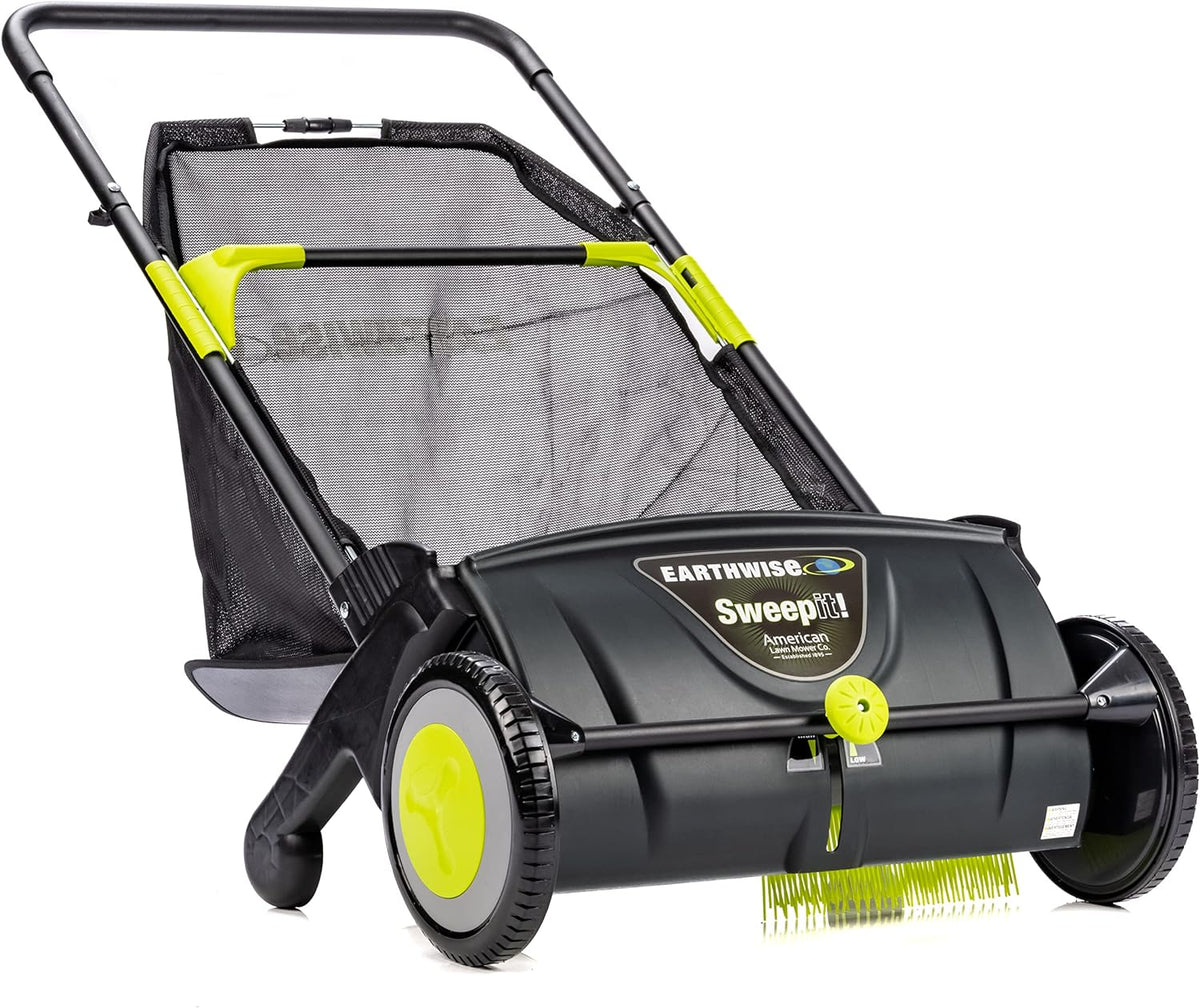 21-Inch Width Leaf & Grass Push Lawn Sweeper, Black - image 12