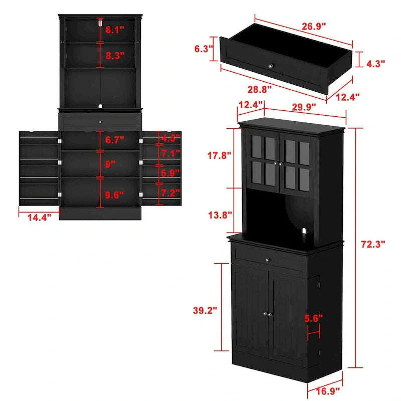 Spacious Kitchen Cabinet with Microwave Space - 30W x 69.3H - image 17