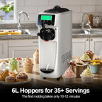 Soft Serve Ice Cream Machine 3.2 Gals Ice Cream Maker Machine Single Flavor Commercial Ice Cream Machine Countertop Soft Serve Ice Cream Maker with Pre-Cooling for Home Store School - image 2