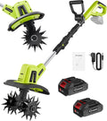 Saker 22V Cordless Electric Garden Tiller Cultivator, Lightweight Rototiller for Gardening, 9-Inch Tilling Width, 6.3-Inch Depth for Soil Preparation, Weeding, and Gardening 2 Batteries SK-TC18B - image 1