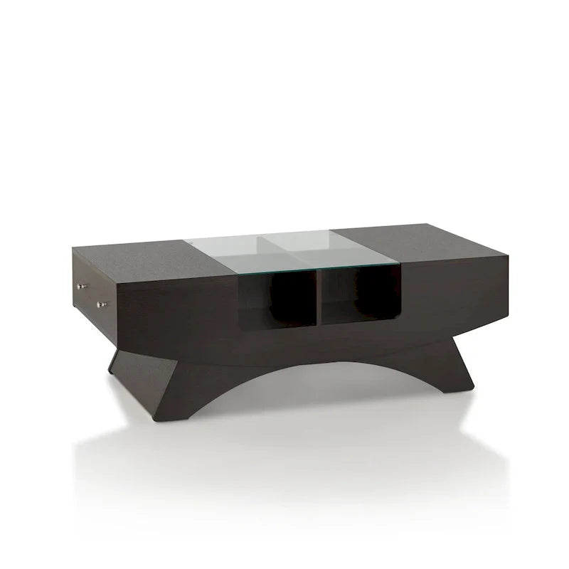 Angelic Contemporary Storage Coffee Table with Glass Insert by Furniture of America - image 23