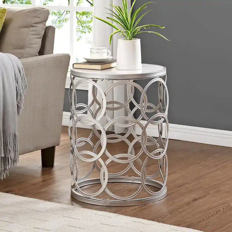 FirsTime & Co. Gilded Circles Iron Table - 16.75 x 16.75 x 22 in, American Design - image 6