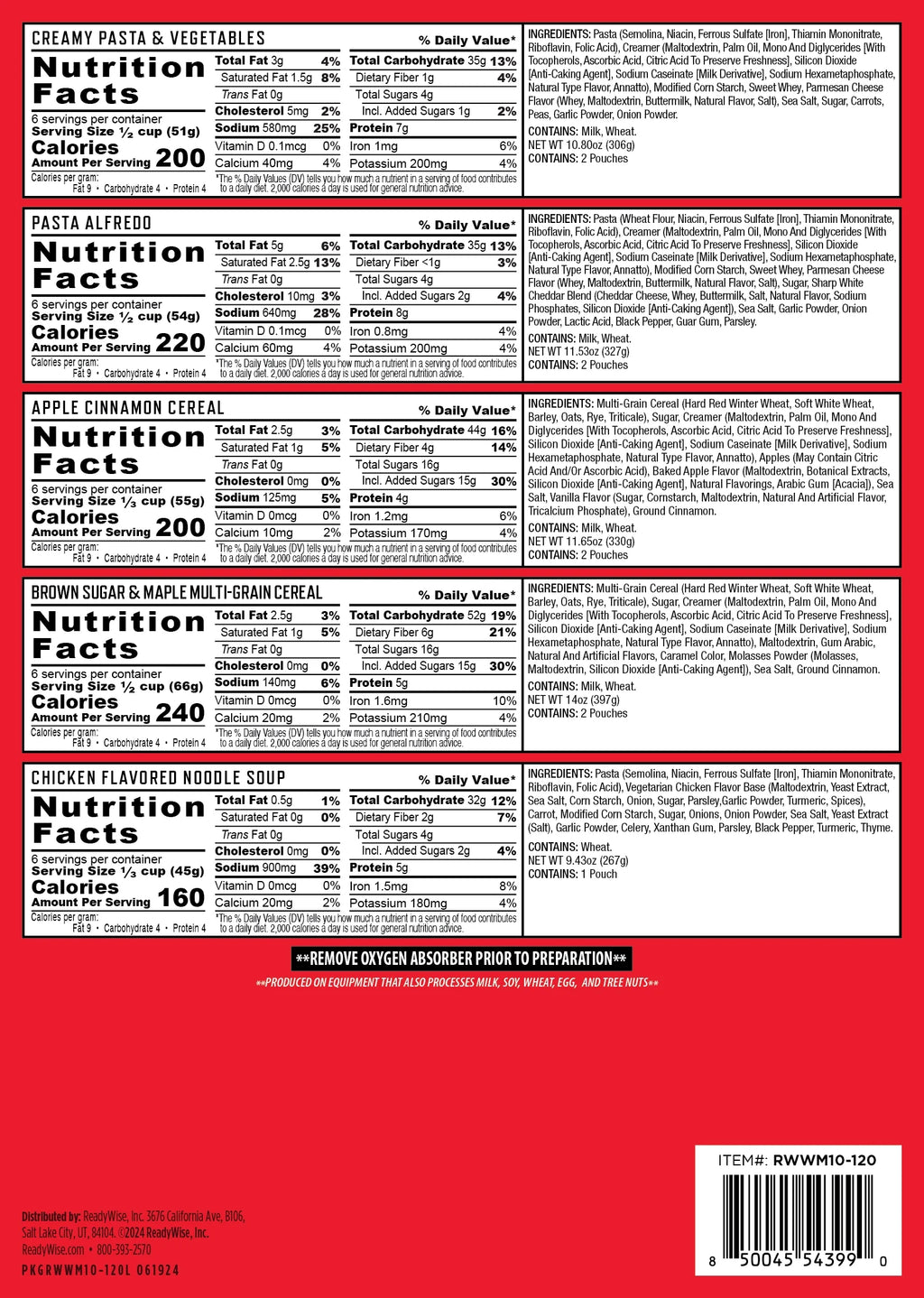 ReadyWise Emergency Food Supply, 120 Serving Entree and Beverage - image 9