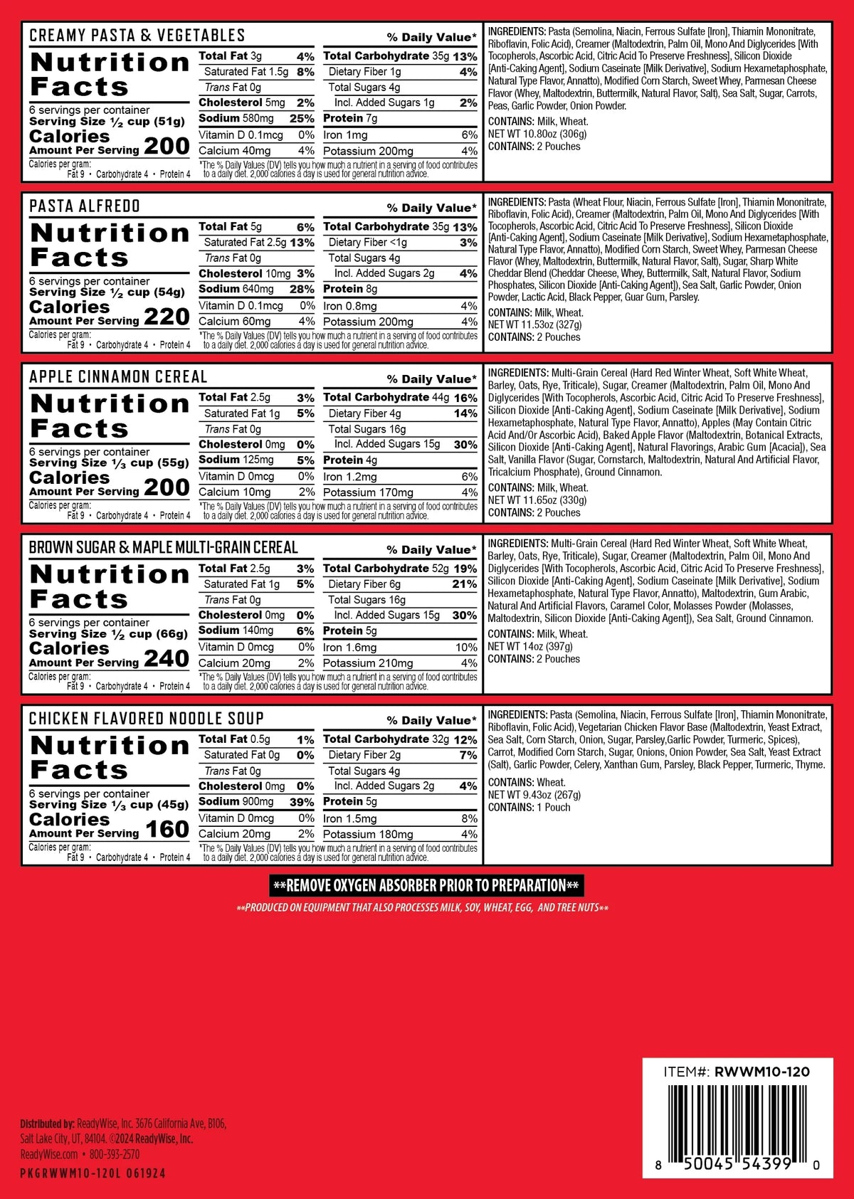 ReadyWise Emergency Food Supply, 120 Serving Entree and Beverage - image 9