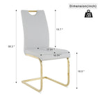 4-Piece Modern Faux Leather Dining Chair Set with Gold Metal Legs and Padded Seats - image 25