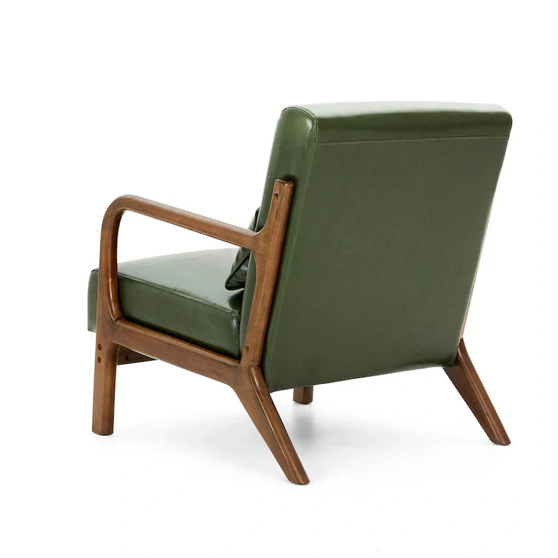 Glitzhome Set of 2 Mid-Century Modern PU Leather Accent Chairs - 30.75H with Cushions (25.75W x 33.75D) - image 29