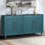 Large Floral Carved Storage Cabinet - Sideboard Buffet - image 19