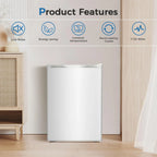 FREE VILLAGE 3.2 Cu.Ft. Mini Fridge with Freezer, Small Refrigerators with Adjustable Thermostat, Low Noise, Energy Saving, Compact Refrigerators for College Dorm, Office, Bedroom, Apartment, White - image 6