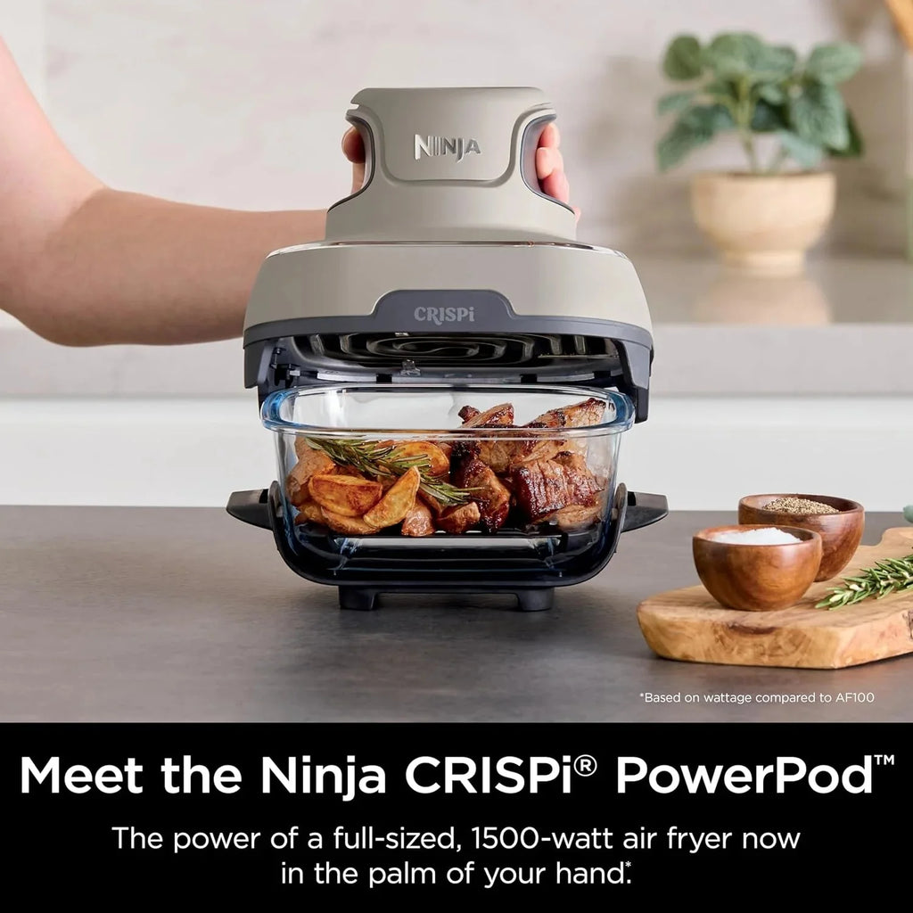 Ninja Crispi 4-in-1 Portable Glass Air Fryer Cooking System, 1500W, 4QT & 6-Cup TempWare Glass Containers with Storage Lids, Microwave, Freezer & Dishwasher Safe - image 7