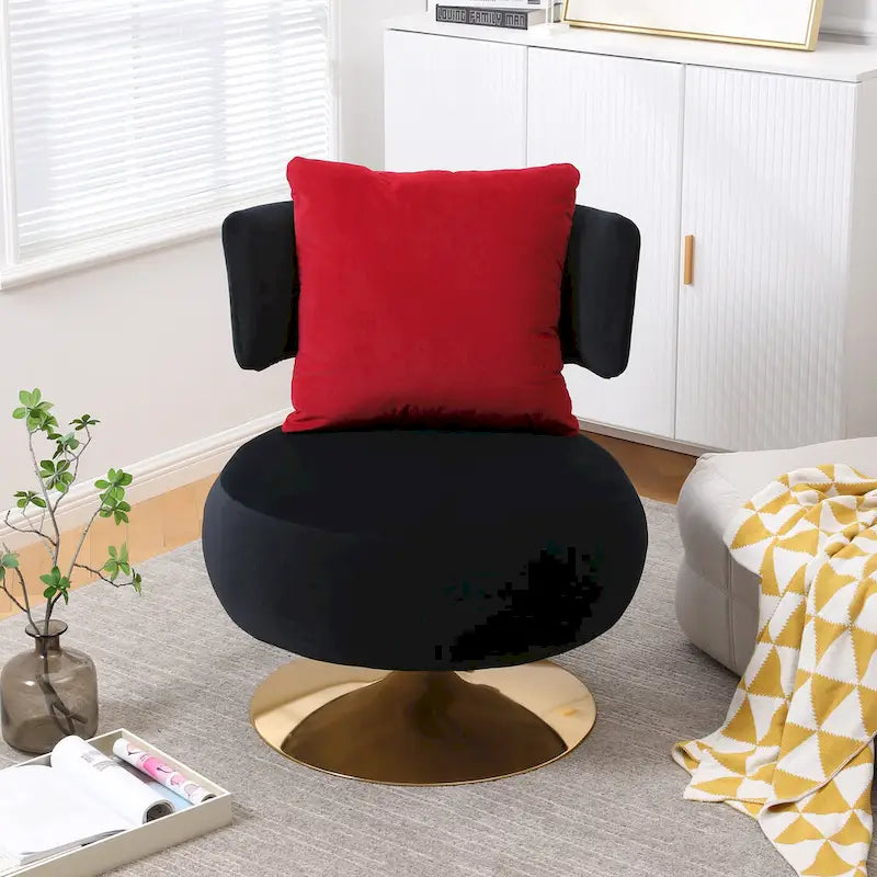 Round Barrel Chair with Fabric and Swivel Design - image 9