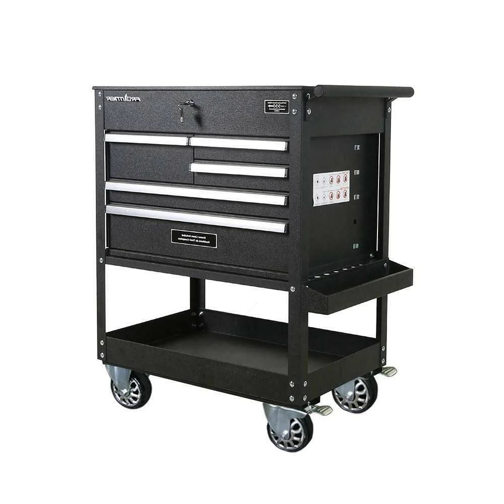 32.75 in. 5-Drawer Tool Utility Cart in Black - image 1