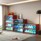 LED-Illuminated Glass Door Shoe Storage Cabinet for Sneakers - image 7