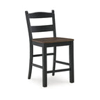Signature Design by Ashley Valebeck Black and Brown Counter Height Barstool - Dimensions: 20W x 22D x 39H - image 3