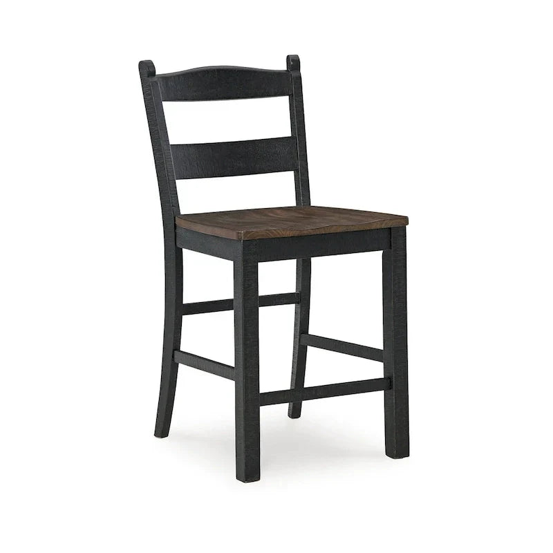Signature Design by Ashley Valebeck Black and Brown Counter Height Barstool - Dimensions: 20W x 22D x 39H - image 3