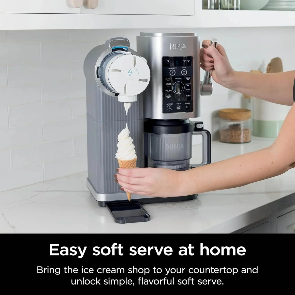 Ninja Swirl by CREAMi Ice Cream and Soft Serve Maker, Sorbet, Milkshake, Frozen Yogurt, Low Calories Program & More, 13-in-1, Soft Serve Handle, (2) CREAMi Swirl 16oz Pints, For Kids & ALL ages, NC701 - image 9