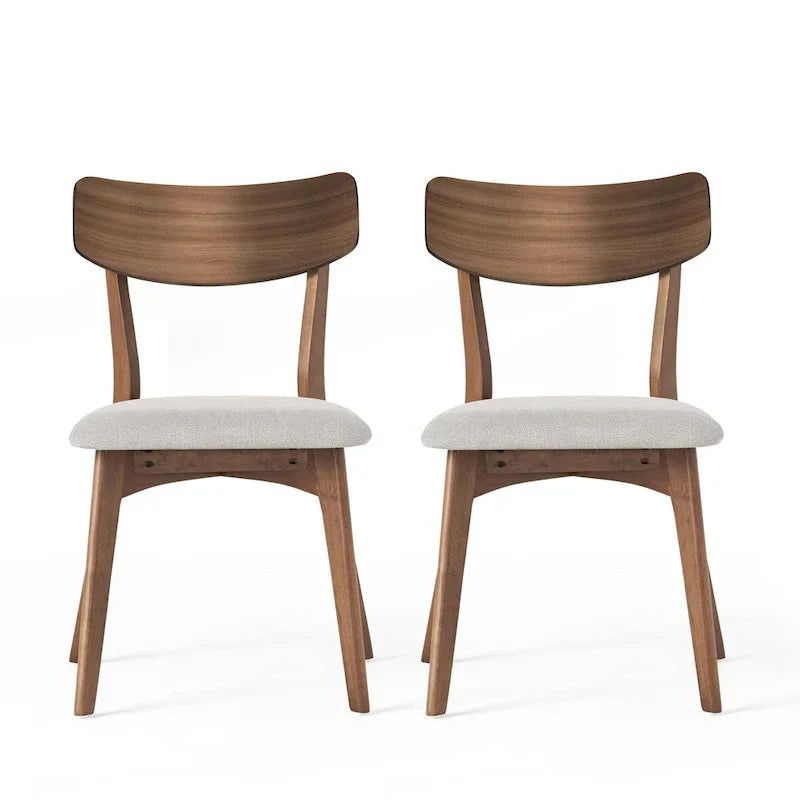 Pair of Light Beige Wooden Dining Chairs - Versatile Side Chairs for Office or Home - image 3