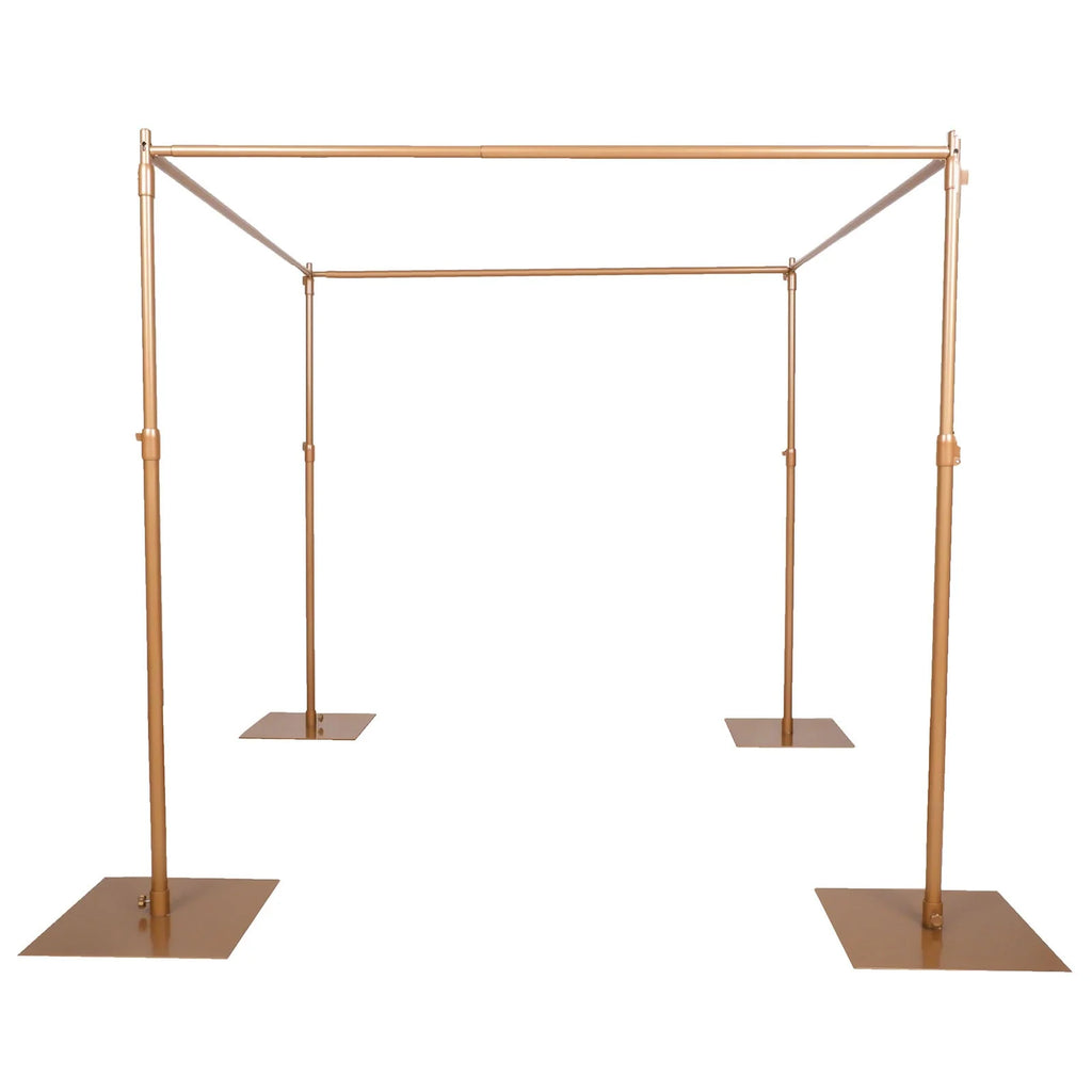 Efavormart 10ft / 4 Post Gold Metal DIY Photography Backdrop Stand, Wedding Arch Canopy Tent - image 8