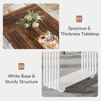 Modern Dining Table with Rectangular Top and Metal Base for 6 to 8 Seating - image 13