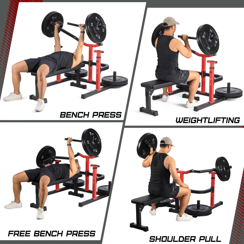 Chest Press Machine, 1050LBS Capacity, Independent Converging Arms, Weight Bench Press with Adjustable Flat Bench for Upper Body Workouts, Red - image 15