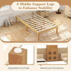 Costway 14-Inch Wooden Platform Bed Frame for Twin, Full, and Queen Sizes with Rubber Support - image 20