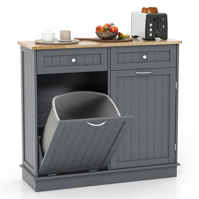 Giantex Kitchen Trash Cabinet, Tilt Out Trash Bin Cabinet with Single Trash Can Holder - image 4