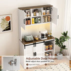 Rustic White Farmhouse Bar Cabinet with Sliding Barn Door - Spacious Kitchen Buffet and Coffee Bar Sideboard Table - image 10