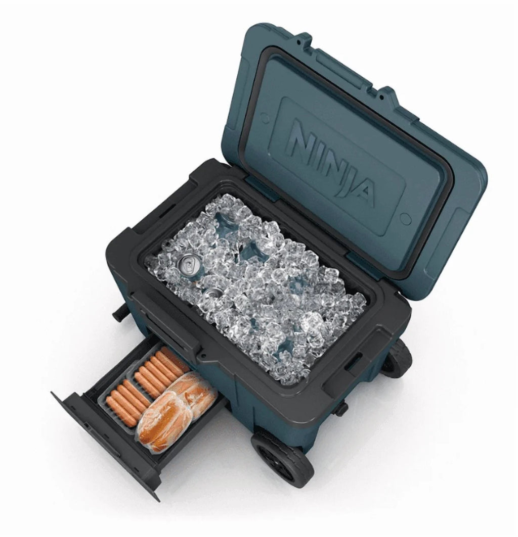 Ninja / Cooler / FrostVault 45QT Cooler with Wheels / Insulated with Temp Dry Storage Drawer / Keeps Ice Cold for Days / for The Beach, Camping, Picnics & More / Ocean Blue / FB245AOB - image 3