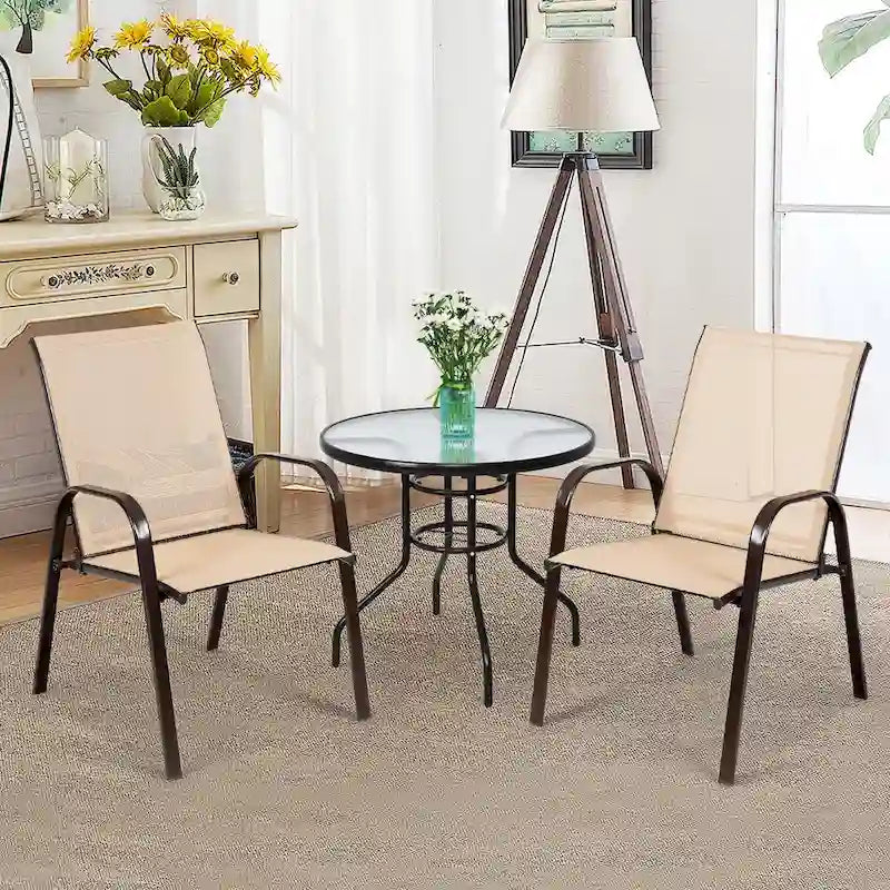 Costway Set of 4 Patio Chairs with Armrests for Garden and Deck - View Details - image 23