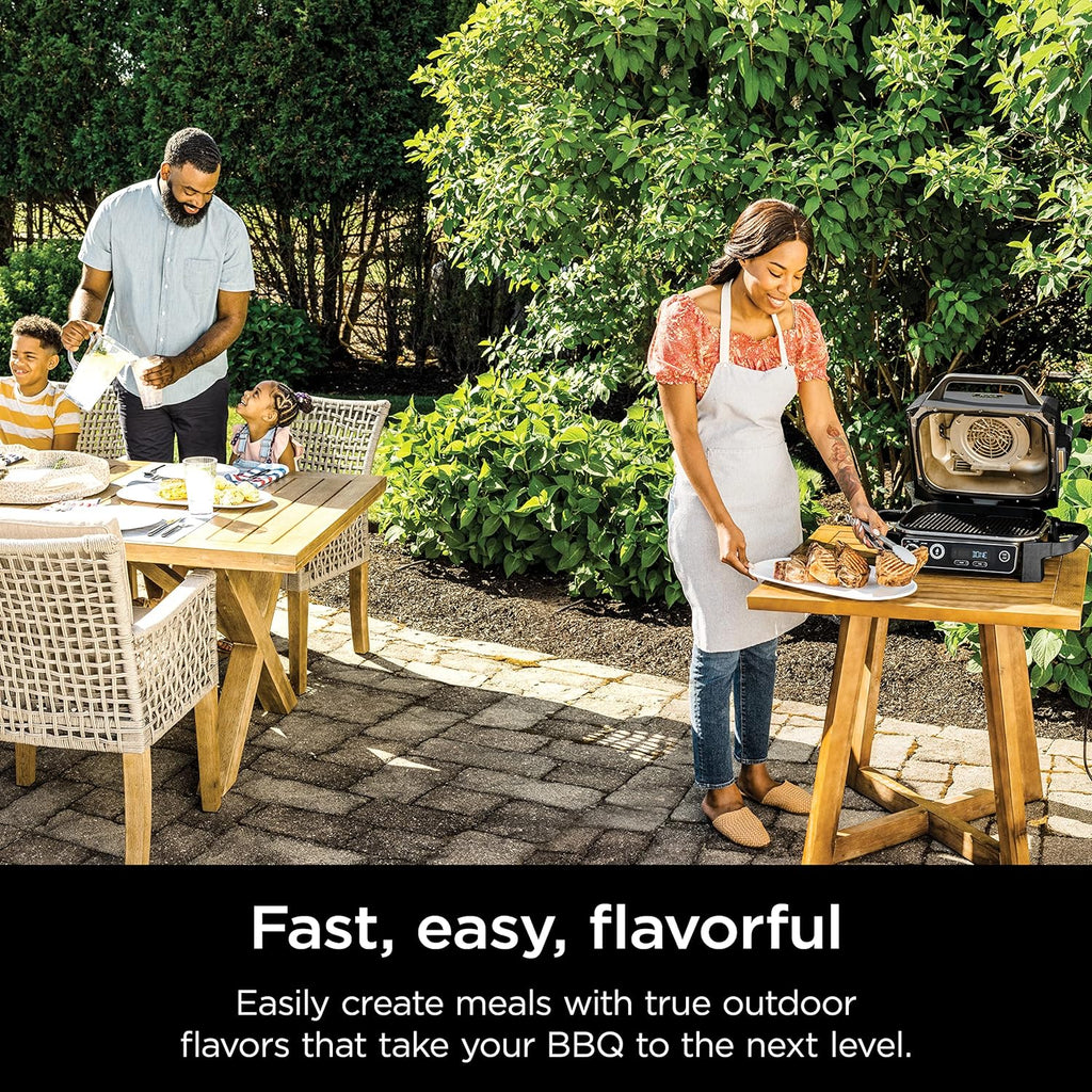 7-in-1 Grill & Smoker with Thermometer, Air Fryer, BBQ, Bake, Roast, Broil - Portable Electric Outdoor Grill, Grey - image 22