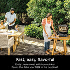 7-in-1 Grill & Smoker with Thermometer, Air Fryer, BBQ, Bake, Roast, Broil - Portable Electric Outdoor Grill, Grey - image 22
