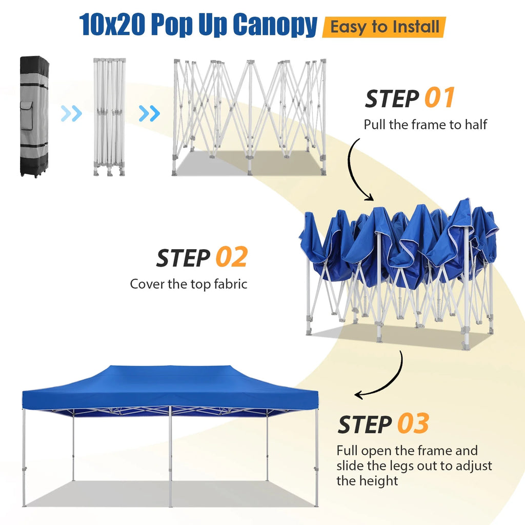 HOTEEL 10x15 Heavy Duty Canopy Tent ,Pop up Canopy for Parties Wedding,Commercial Easy up Gazebo with Roller Bag,UV 50+ &,White - image 52