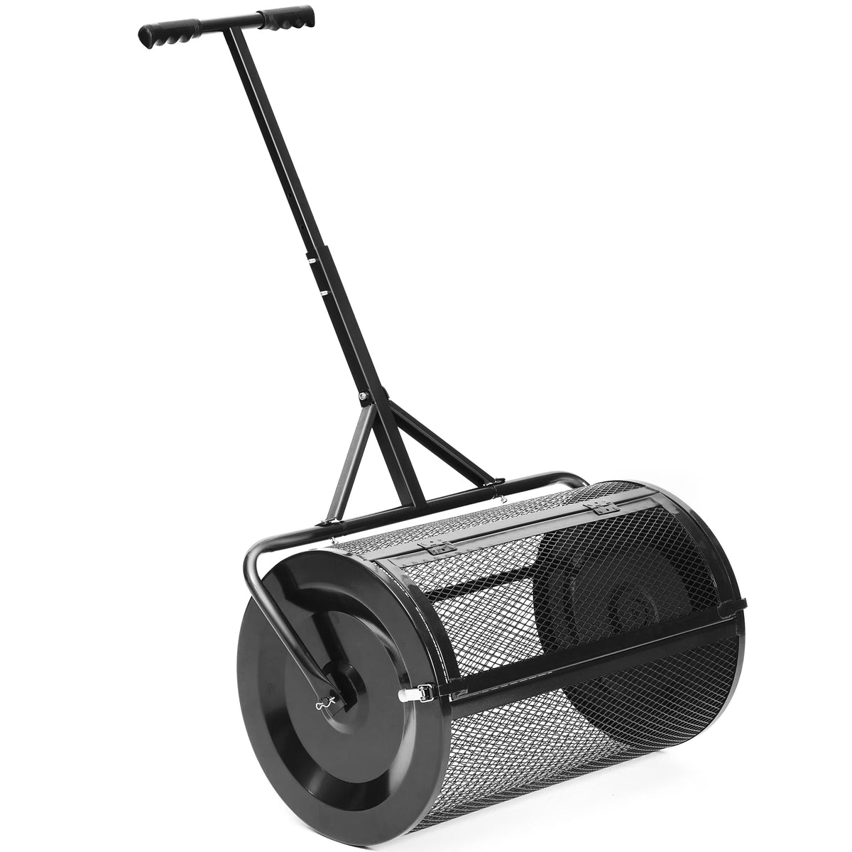 MUCHANT 24" Compost Spreader, Heavy-Duty Metal Mesh Spreader with Adjustable Handle for Lawn, Green - image 3