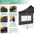 COBIZI 10x20 Heavy Duty Pop up Canopy Tent with 6 sidewalls Easy Up Commercial Outdoor Canopy Wedding Party Tents for Parties All Season Wind & Waterproof Gazebo with Roller Bag,Black(Frame Thickened) - image 101