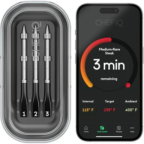 CHEF iQ Sense Smart Wireless Meat Thermometer with 3 Ultra Thin Probes, Unlimited Range Bluetooth Meat Thermometer, Digital Food Thermometer - image 1