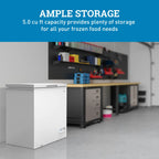 Avanti Garage Ready Chest Freezer, 5.0 Cu. ft. Capacity, in White (?CF5F0W) - image 3