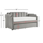 iNSPIRE Q Modern Chareau Glam Grey Velvet Daybed - image 6