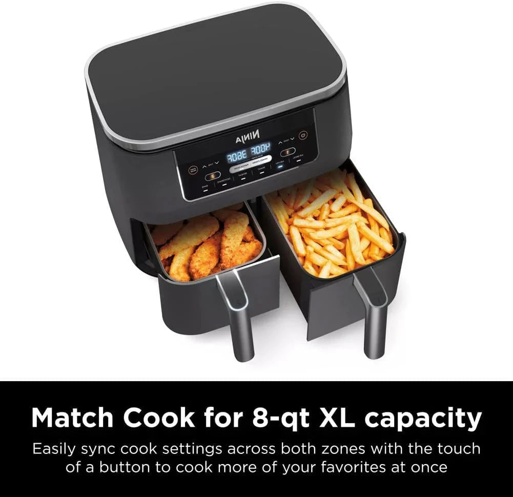 Ninja Foodi 10QT 6-in-1 DualZone Smart XL Air Fryer, 2 Independent 5QT Baskets, Smart Cook Thermometer, Match Cook, Smart Finish, Air Fry, Roast, Bake, Dehydrate, Reheat, Grey, DZ550 - image 39