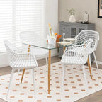 Set of 4 Modern Plastic Shell Dining Chairs with Metal Legs by Costway - image 6