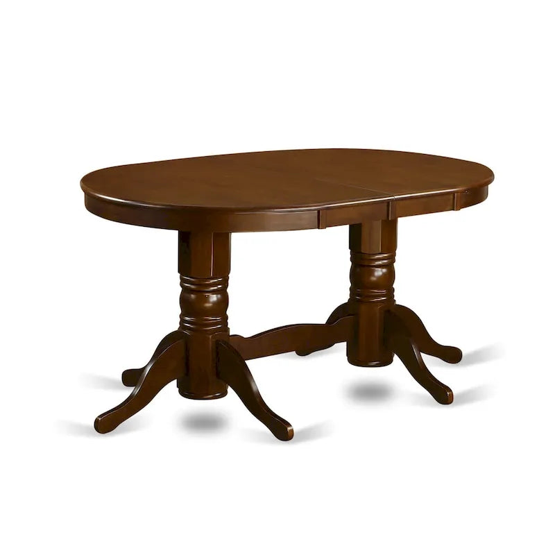 East West Furniture 7-Piece Oval Dining Set - Espresso Wooden Table with 6 Matching Chairs (Customizable Seat Options) - image 4