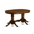 East West Furniture 7-Piece Oval Dining Set - Espresso Wooden Table with 6 Matching Chairs (Customizable Seat Options) - image 4