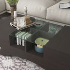 Angelic Contemporary Storage Coffee Table with Glass Insert by Furniture of America - image 22