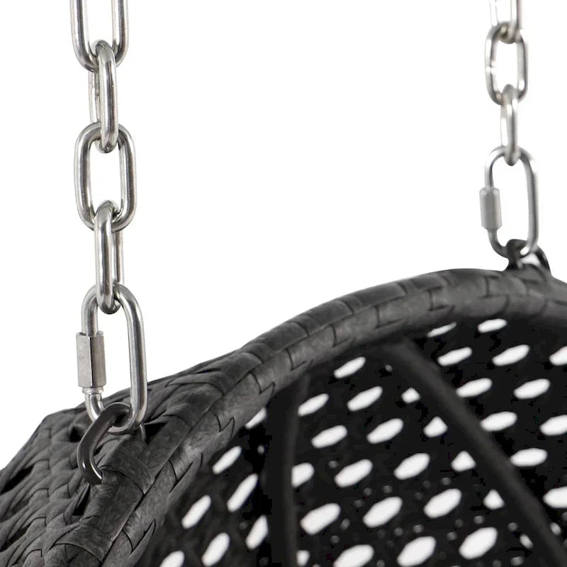 LeisureMod 2 Person Hanging Egg Chair with Stand - Outdoor/Indoor Rattan Wicker Patio Swing Hammock Lounger with Cushions - image 30