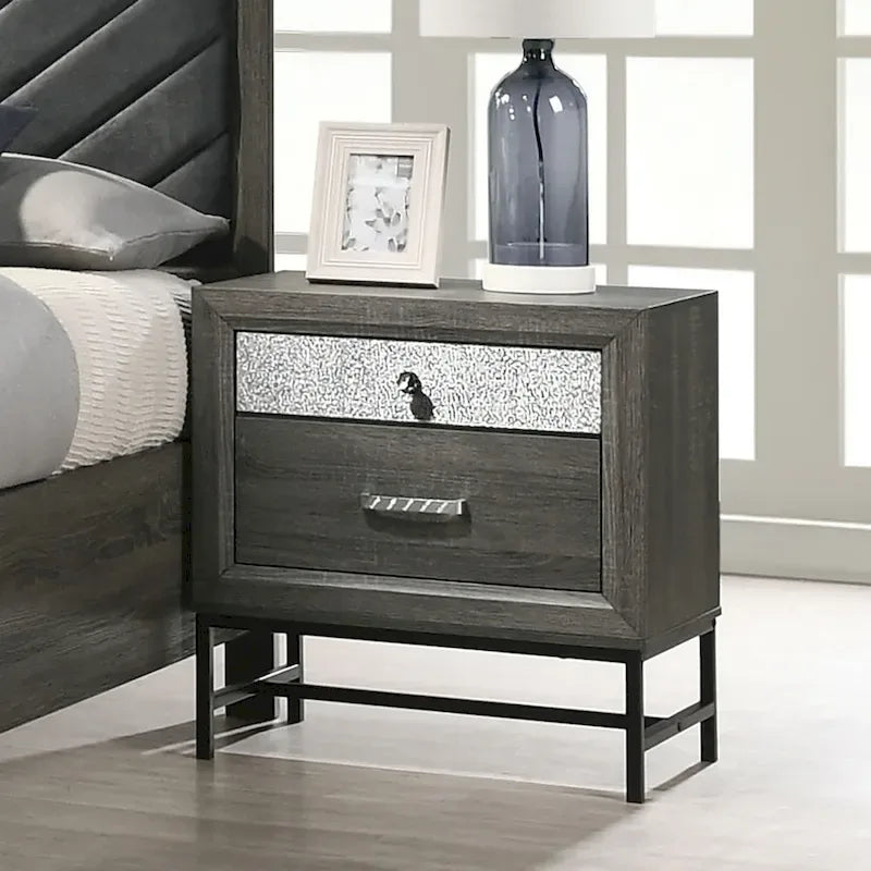 Contemporary Grey 6-Piece Platform Bedroom Set by Furniture of America - Heinisk Collection - image 4