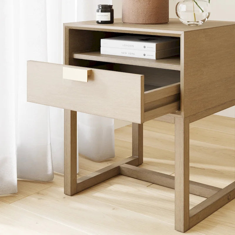 Nathan James Luke Wooden End Table with Storage Drawer and Open Cubby - image 7