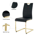4-Piece Modern Faux Leather Dining Chair Set with Gold Metal Legs and Padded Seats - image 15