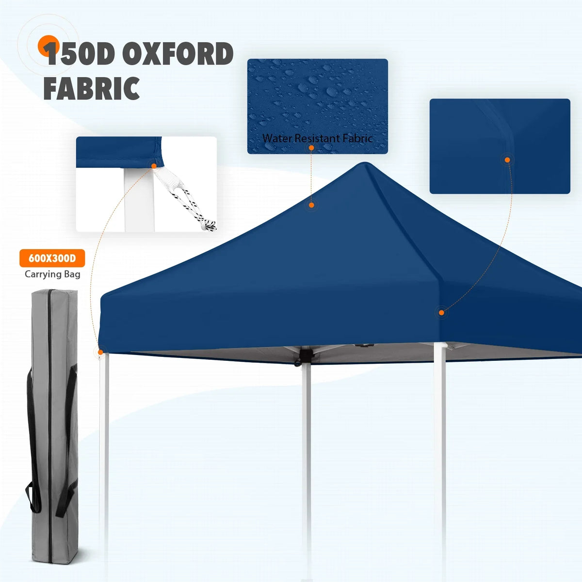 EAGLE PEAK 5x5 Pop up Canopy Tent Instant Outdoor Canopy Easy Set - up Straight Leg Folding Shelter（blue） - image 67