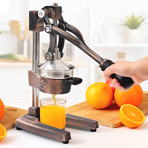 Zulay Kitchen Cast Iron Orange Juice Squeezer Heavy Duty, Easy to Clean, Professional Citrus Juicer Durable Stainless Steel Lemon Squeezer Sturdy Manual Citrus Press & Orange Squeezer (Copper): Home & Kitchen - image 6