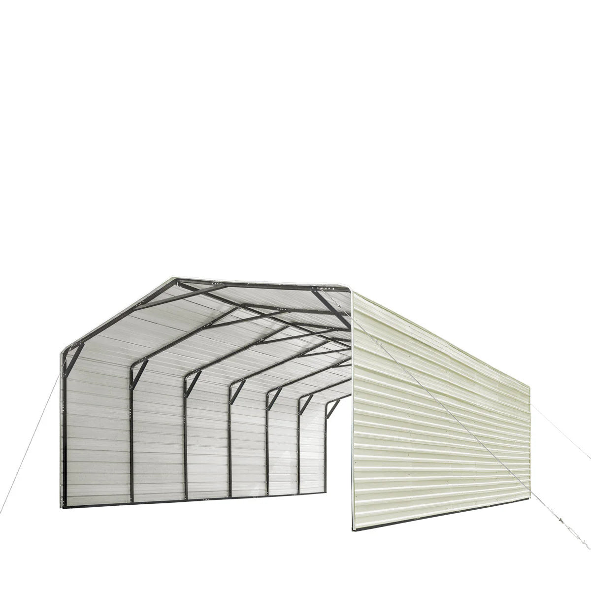 2025 CP2030F 20' x 30' All-Steel Carport Shed With 10' Enclosed Sidewalls - image 2
