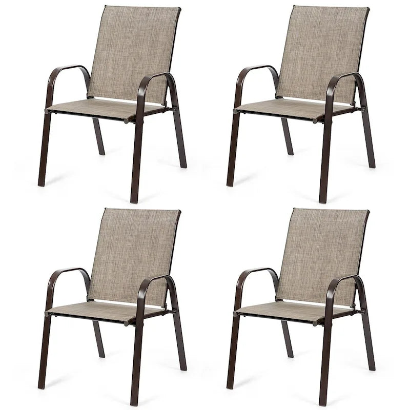 Costway Set of 4 Patio Chairs with Armrests for Garden and Deck - View Details - image 31